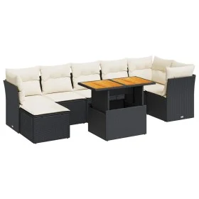 Set de sofás de jardín y cojines 8 piezas ratán sintético negro by , Garden sets - Ref: Foro24-3326954, Price: 498,30 €, Disc...