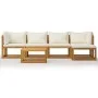 Muebles de jardín 6 pzas cojines crema madera maciza de acacia de vidaXL, Conjuntos de jardín - Ref: Foro24-3057636, Precio: ...