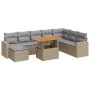 Set de sofás de jardín con cojines 9 pzas ratán sintético beige by , Garden sets - Ref: Foro24-3327076, Price: 620,97 €, Disc...