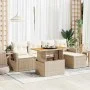 Juego de sofás jardín con cojines 6 pzas ratán sintético beige by , Garden sets - Ref: Foro24-3327138, Price: 483,43 €, Disco...