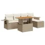 Juego de sofás jardín con cojines 6 pzas ratán sintético beige by , Garden sets - Ref: Foro24-3327138, Price: 483,43 €, Disco...