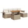 Juego de sofás jardín con cojines 6 pzas ratán sintético beige by , Garden sets - Ref: Foro24-3327138, Price: 477,28 €, Disco...