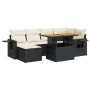 Set de sofás de jardín 7 pzas con cojines ratán sintético negro de , Conjuntos de jardín - Ref: Foro24-3327171, Precio: 468,0...
