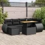 Set de sofás de jardín 7 pzas con cojines ratán sintético negro by , Garden sets - Ref: Foro24-3327282, Price: 488,62 €, Disc...