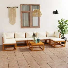 Gartenmöbel 8 Stück cremefarbene Kissen aus massivem Akazienholz von vidaXL, Gartensets - Ref: Foro24-3057661, Preis: 840,87 ...