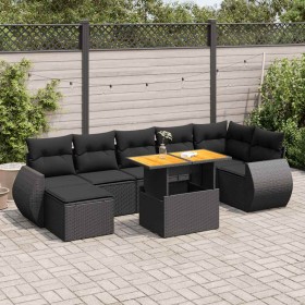 Set de sofás de jardín y cojines 8 piezas ratán sintético negro by , Garden sets - Ref: Foro24-3327289, Price: 558,91 €, Disc...
