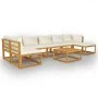 Garden furniture 8 pcs cream cushions solid acacia wood by vidaXL, Garden sets - Ref: Foro24-3057661, Price: 874,23 €, Discou...
