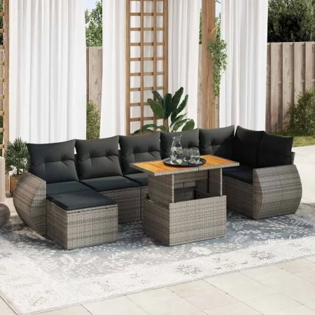 Set de sofás de jardín y cojines 8 piezas ratán sintético gris de , Conjuntos de jardín - Ref: Foro24-3327294, Precio: 538,91...
