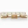 Garden furniture 8 pcs cream cushions solid acacia wood by vidaXL, Garden sets - Ref: Foro24-3057661, Price: 874,23 €, Discou...