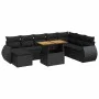 Set de sofás de jardín con cojines 9 pzas ratán sintético negro by , Garden sets - Ref: Foro24-3327296, Price: 587,43 €, Disc...