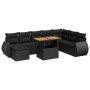 Set de sofás de jardín con cojines 9 pzas ratán sintético negro von , Gartensets - Ref: Foro24-3327296, Preis: 603,37 €, Raba...