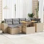 Set sofás de jardín 7 piezas y cojines ratán sintético beige by , Garden sets - Ref: Foro24-3327398, Price: 535,12 €, Discoun...