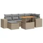 Set sofás de jardín 7 piezas y cojines ratán sintético beige by , Garden sets - Ref: Foro24-3327398, Price: 535,12 €, Discoun...