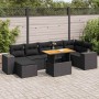 Set de sofás de jardín y cojines 8 piezas ratán sintético negro de , Conjuntos de jardín - Ref: Foro24-3327401, Precio: 557,66 €