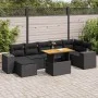 Set de sofás de jardín y cojines 8 piezas ratán sintético negro by , Garden sets - Ref: Foro24-3327401, Price: 568,20 €, Disc...