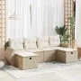 Juego de sofás jardín con cojines 6 pzas ratán sintético beige by , Garden sets - Ref: Foro24-3325624, Price: 492,25 €, Disco...