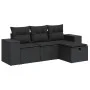 Juego de sofás jardín 4 pzas con cojines ratán sintético negro by , Garden sets - Ref: Foro24-3325651, Price: 292,58 €, Disco...