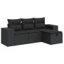 Juego de sofás jardín 4 pzas con cojines ratán sintético negro by , Garden sets - Ref: Foro24-3325651, Price: 293,00 €, Disco...