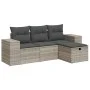 Set de sofás de jardín 4 pzas y cojines ratán sintético gris by , Garden sets - Ref: Foro24-3325658, Price: 298,20 €, Discoun...