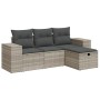 Set de sofás de jardín 4 pzas y cojines ratán sintético gris von , Gartensets - Ref: Foro24-3325658, Preis: 281,37 €, Rabatt: %