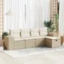 Juego de sofás jardín con cojines 5 pzas ratán sintético beige by , Garden sets - Ref: Foro24-3325664, Price: 414,39 €, Disco...