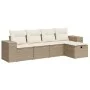 Juego de sofás jardín con cojines 5 pzas ratán sintético beige by , Garden sets - Ref: Foro24-3325664, Price: 414,39 €, Disco...