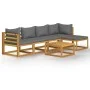 6-teiliges Gartenmöbel-Set mit Kissen aus massivem Akazienholz von vidaXL, Gartensets - Ref: Foro24-3057605, Preis: 607,47 €,...