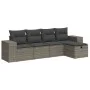Juego de sofás jardín con cojines 5 pzas ratán sintético gris by , Garden sets - Ref: Foro24-3325666, Price: 324,01 €, Discou...