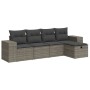 Juego de sofás jardín con cojines 5 pzas ratán sintético gris by , Garden sets - Ref: Foro24-3325666, Price: 328,67 €, Discou...