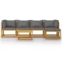 Juego de muebles jardín 6 pzas con cojines madera maciza acacia de vidaXL, Conjuntos de jardín - Ref: Foro24-3057605, Precio:...