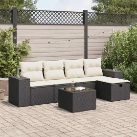 Set de sofás de jardín 6 piezas y cojines ratán sintético negro by , Garden sets - Ref: Foro24-3325672, Price: 371,46 €, Disc...