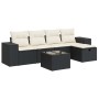Set de sofás de jardín 6 piezas y cojines ratán sintético negro by , Garden sets - Ref: Foro24-3325672, Price: 364,04 €, Disc...