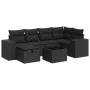 Set de sofás de jardín 7 pzas con cojines ratán sintético negro by , Garden sets - Ref: Foro24-3325691, Price: 474,71 €, Disc...