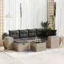 Set de sofás de jardín 7 pzas con cojines ratán PE gris claro von , Gartensets - Ref: Foro24-3325698, Preis: 490,21 €, Rabatt: %