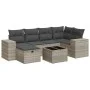Set de sofás de jardín 7 pzas con cojines ratán PE gris claro von , Gartensets - Ref: Foro24-3325698, Preis: 490,21 €, Rabatt: %