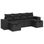 Set de sofás de jardín 6 piezas y cojines ratán sintético negro by , Garden sets - Ref: Foro24-3325721, Price: 395,40 €, Disc...