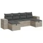 Set de sofás de jardín 6 pzas y cojines ratán sintético gris von , Gartensets - Ref: Foro24-3325728, Preis: 408,12 €, Rabatt: %