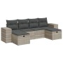 Set de sofás de jardín 6 pzas y cojines ratán sintético gris by , Garden sets - Ref: Foro24-3325728, Price: 386,69 €, Discoun...