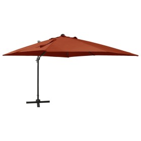 Ampelschirm mit Stange und Terrakotta-LED-Leuchten 300 cm von vidaXL, Sonnenschirme - Ref: Foro24-312351, Preis: 200,50 €, Ra...
