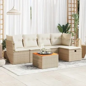 Juego de sofás jardín con cojines 6 pzas ratán sintético beige von , Gartensets - Ref: Foro24-3325754, Preis: 389,55 €, Rabat...