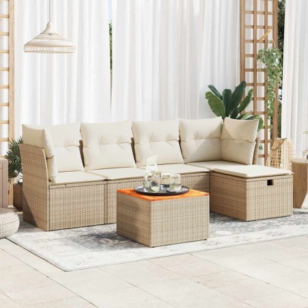 Juego de sofás jardín con cojines 6 pzas ratán sintético beige by , Garden sets - Ref: Foro24-3325754, Price: 407,02 €, Disco...