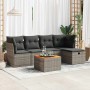 Set de muebles de jardín 6 pzas y cojines ratán sintético gris by , Garden sets - Ref: Foro24-3325756, Price: 341,84 €, Disco...
