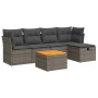 Set de muebles de jardín 6 pzas y cojines ratán sintético gris by , Garden sets - Ref: Foro24-3325756, Price: 341,84 €, Disco...