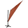 Cantilever umbrella with pole and LED lights terracotta 300 cm by vidaXL, Umbrellas - Ref: Foro24-312351, Price: 201,40 €, Di...