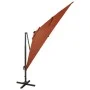 Cantilever umbrella with pole and LED lights terracotta 300 cm by vidaXL, Umbrellas - Ref: Foro24-312351, Price: 172,85 €, Di...