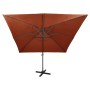 Cantilever umbrella with pole and LED lights terracotta 300 cm by vidaXL, Umbrellas - Ref: Foro24-312351, Price: 201,40 €, Di...