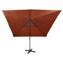 Cantilever umbrella with pole and LED lights terracotta 300 cm by vidaXL, Umbrellas - Ref: Foro24-312351, Price: 172,85 €, Di...