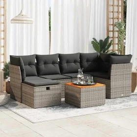 Set de sofás de jardín 7 pzas con cojines ratán sintético gris by , Garden sets - Ref: Foro24-3325763, Price: 410,42 €, Disco...