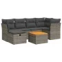 Set de sofás de jardín 7 pzas con cojines ratán sintético gris by , Garden sets - Ref: Foro24-3325763, Price: 410,42 €, Disco...