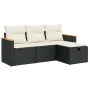 Juego de sofás jardín 4 pzas con cojines ratán sintético negro by , Garden sets - Ref: Foro24-3325892, Price: 242,50 €, Disco...